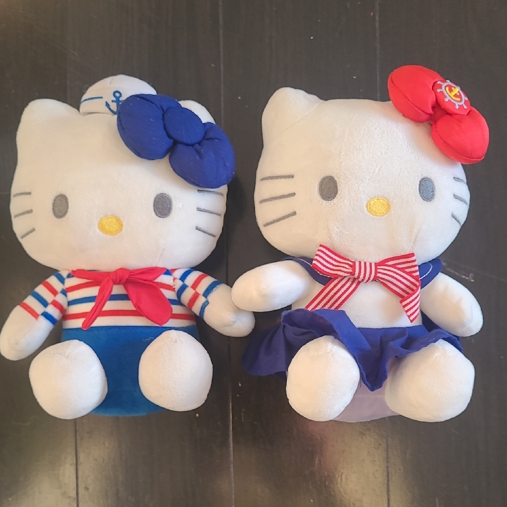 Hello Kitty Sailor Plush Doll Set of 2 Nautical Sanrio Stuffed Toys